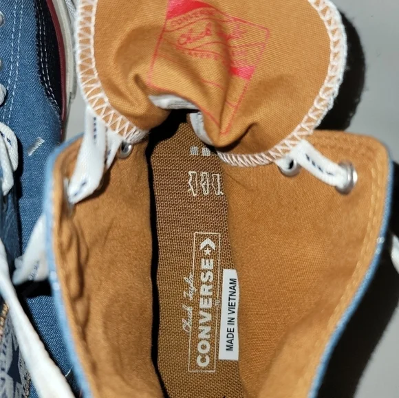 Chuck Taylor Denim  Men's High Top Converse Size 10.5 - Picture 7 of 8